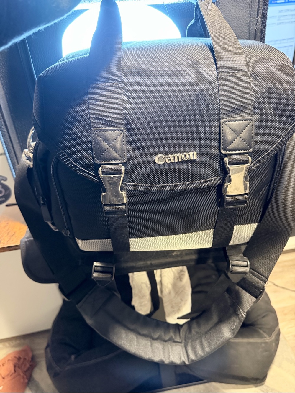 Canon Black Messenger Camera Bag with Reflective Accent
